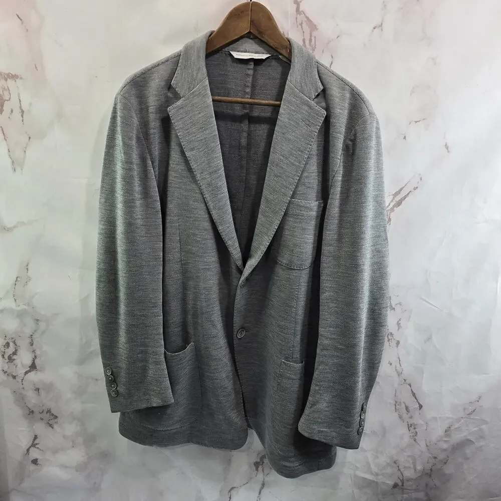 Loro Piana Blazer Mens 44 R Large Gray Unstructured Wool Extra Fine Samuelsohn